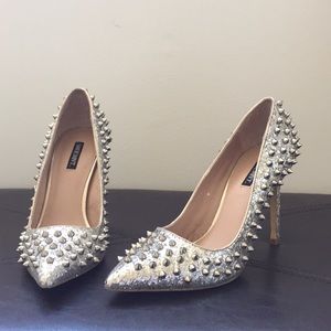 Shoe Mint studded silver heel
